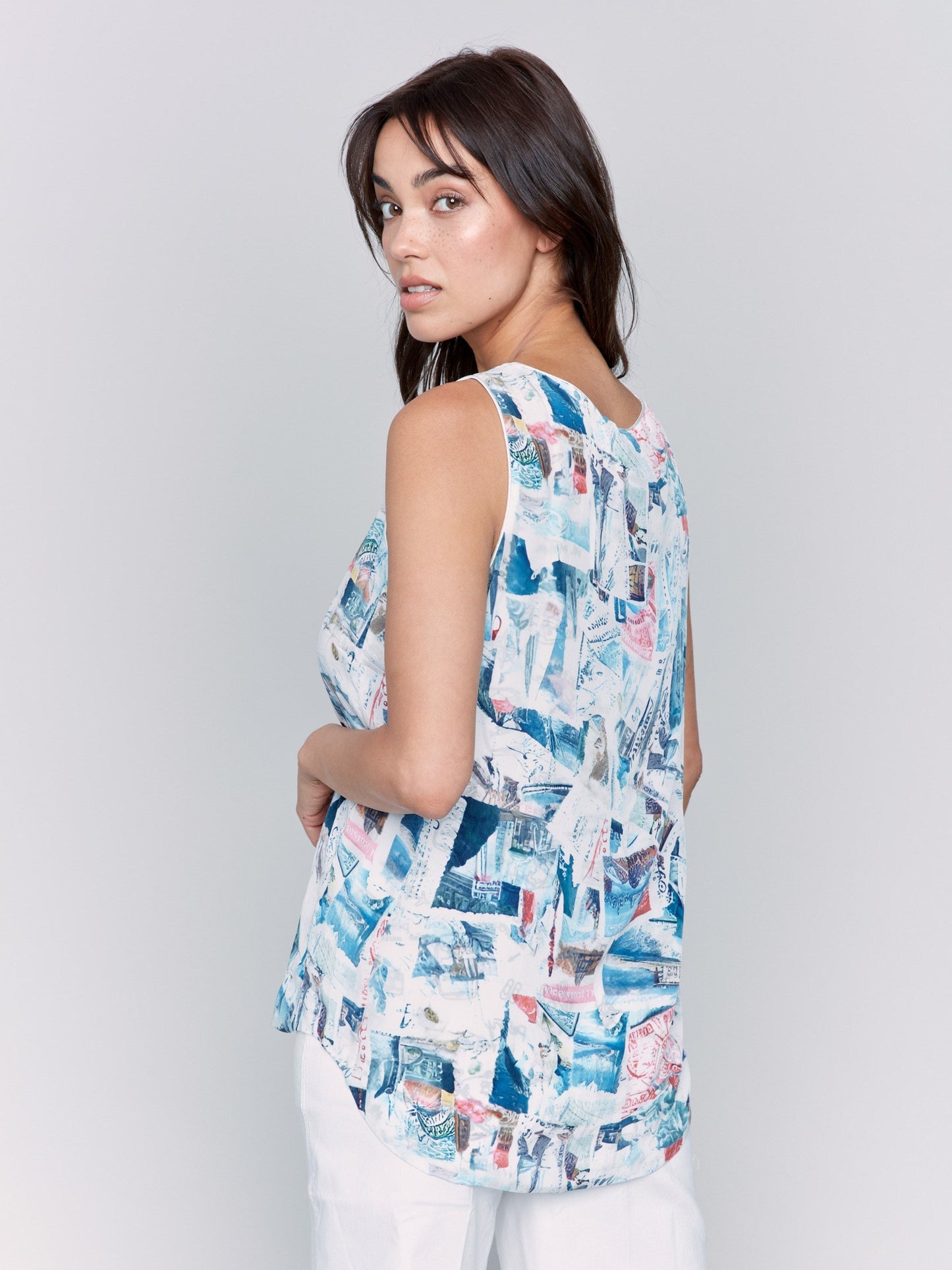 Printed Reversible Cami - Postcard