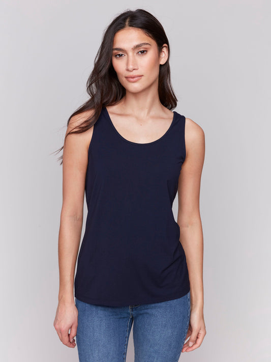 Reversible Bamboo Cami - Navy