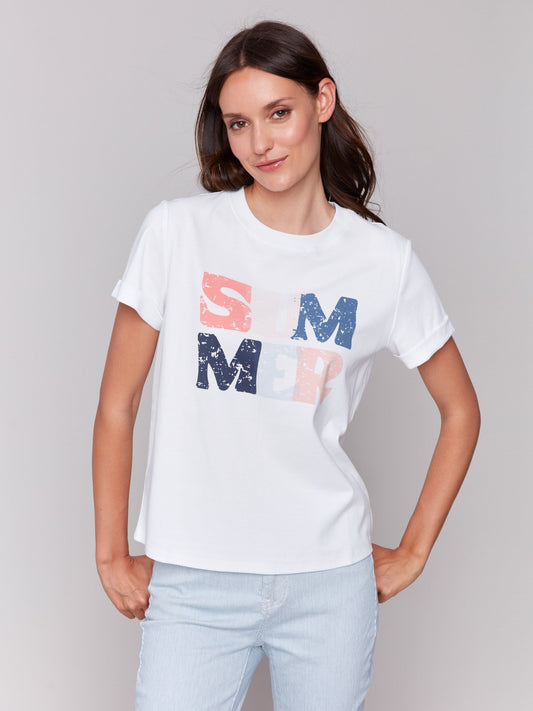 Cotton Graphic T-Shirt - White