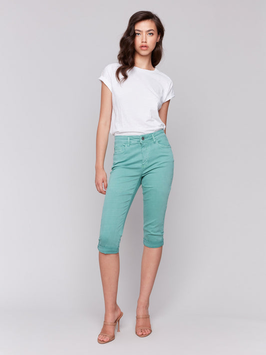 Stretch Twill Pedal Pusher Pants - Lilypad